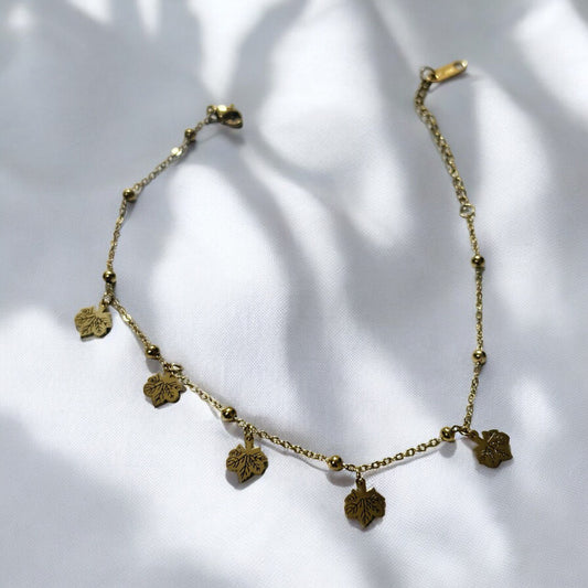 Golden Leaf Anklet