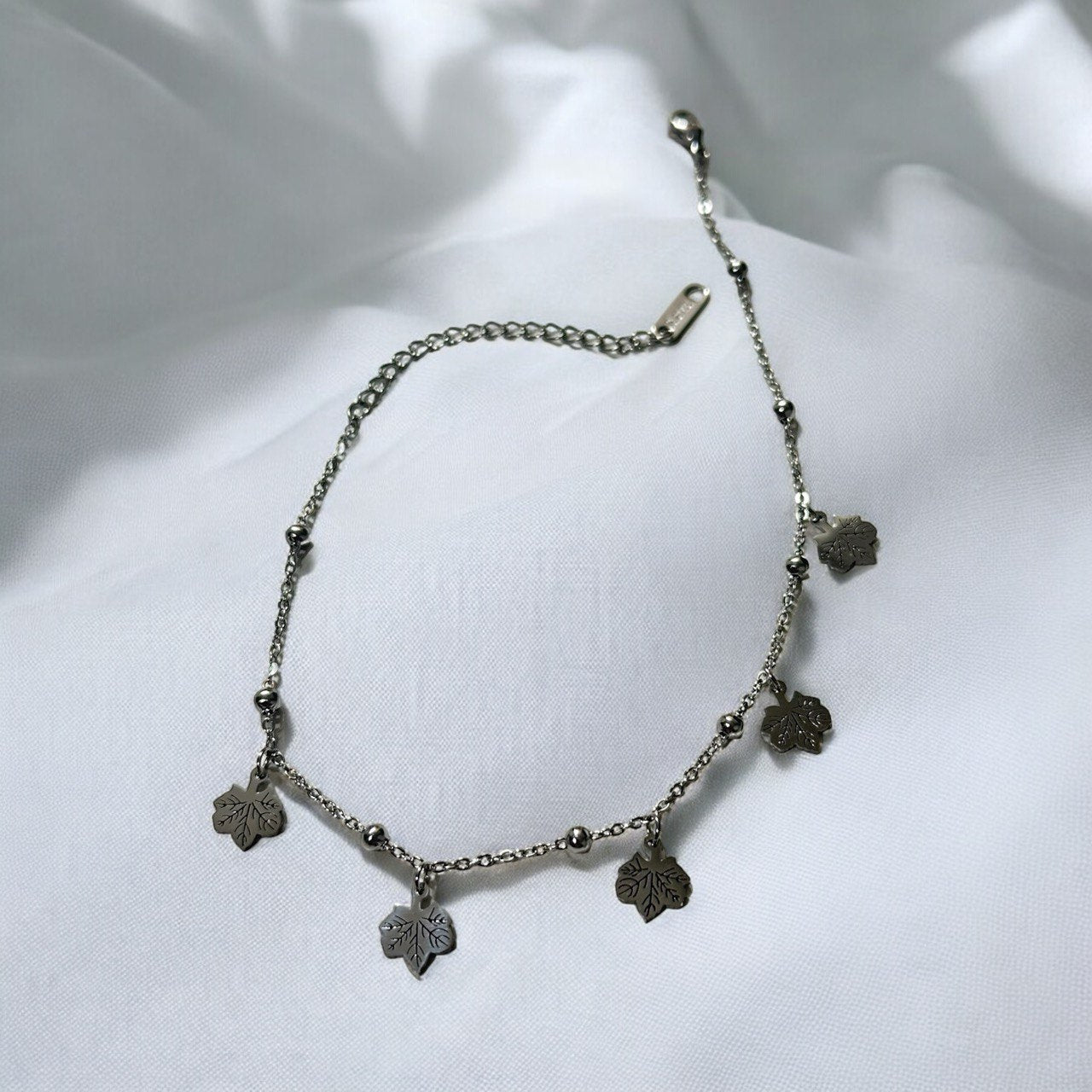 Silver Leaf Anklet