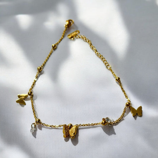 Golden Whispers Charm Anklet